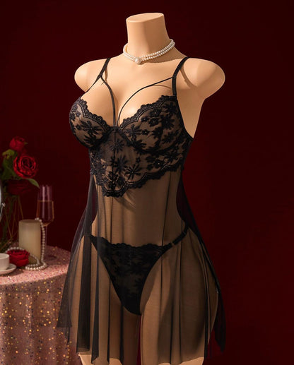 Ensemble deux pièces (nuisette + string)
Tissu doux et léger