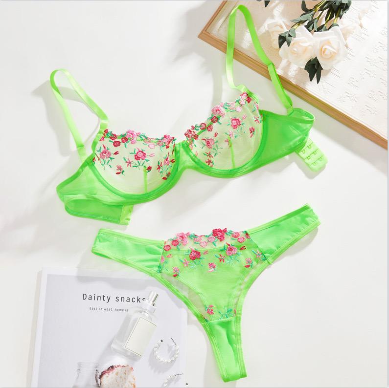 Ensemble de soutien-gorge string sexy ultra-fin